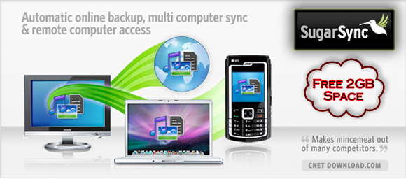 Free 2GB online storage space - SugarSync